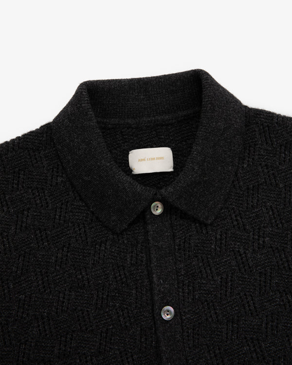 Jacquard Polo Cardigan