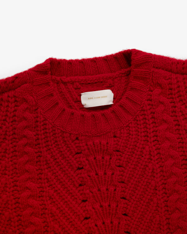 Cable Knit Crewneck Sweater