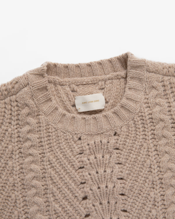 Cable Knit Crewneck Sweater