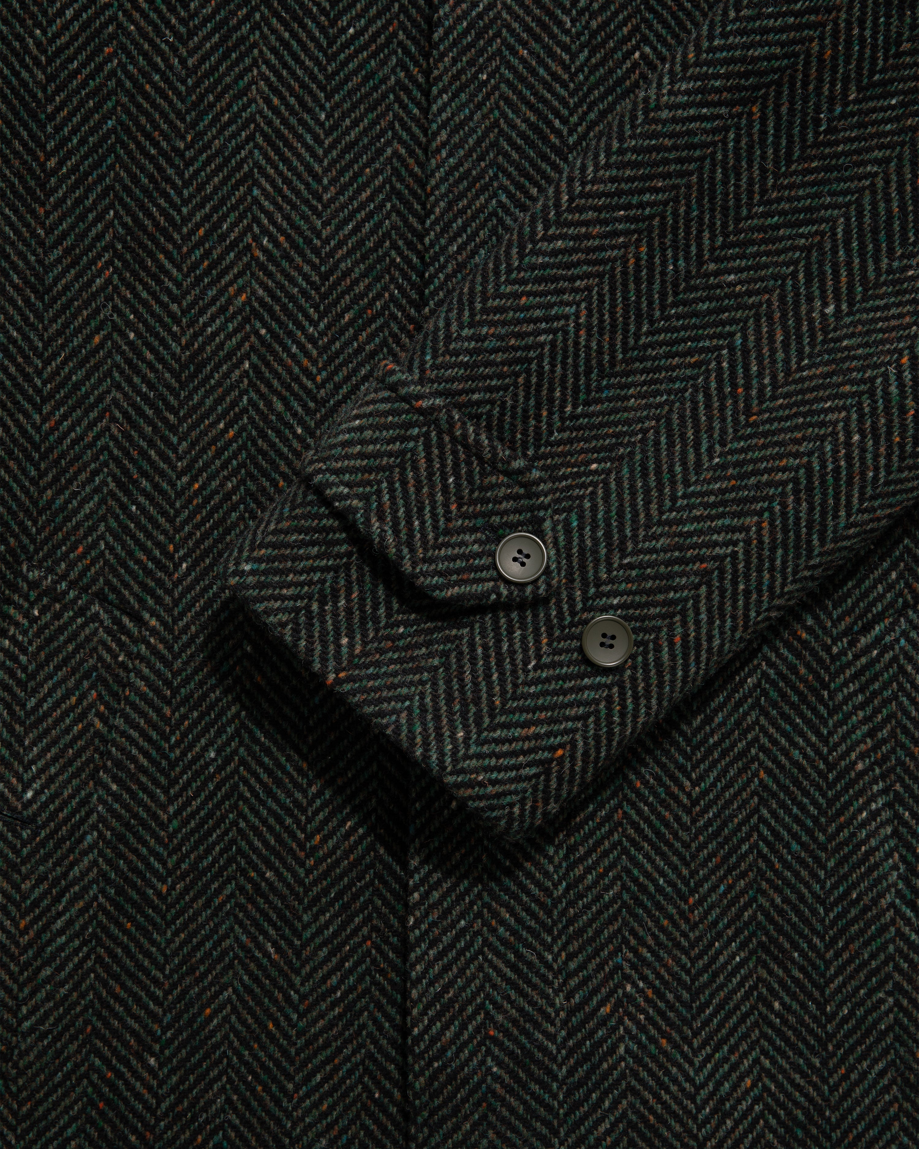 Single-Breasted Wool Herringbone Topcoat