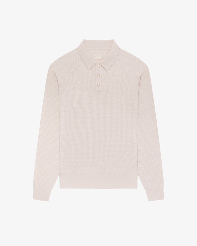 Long-Sleeve Pearl Button Polo