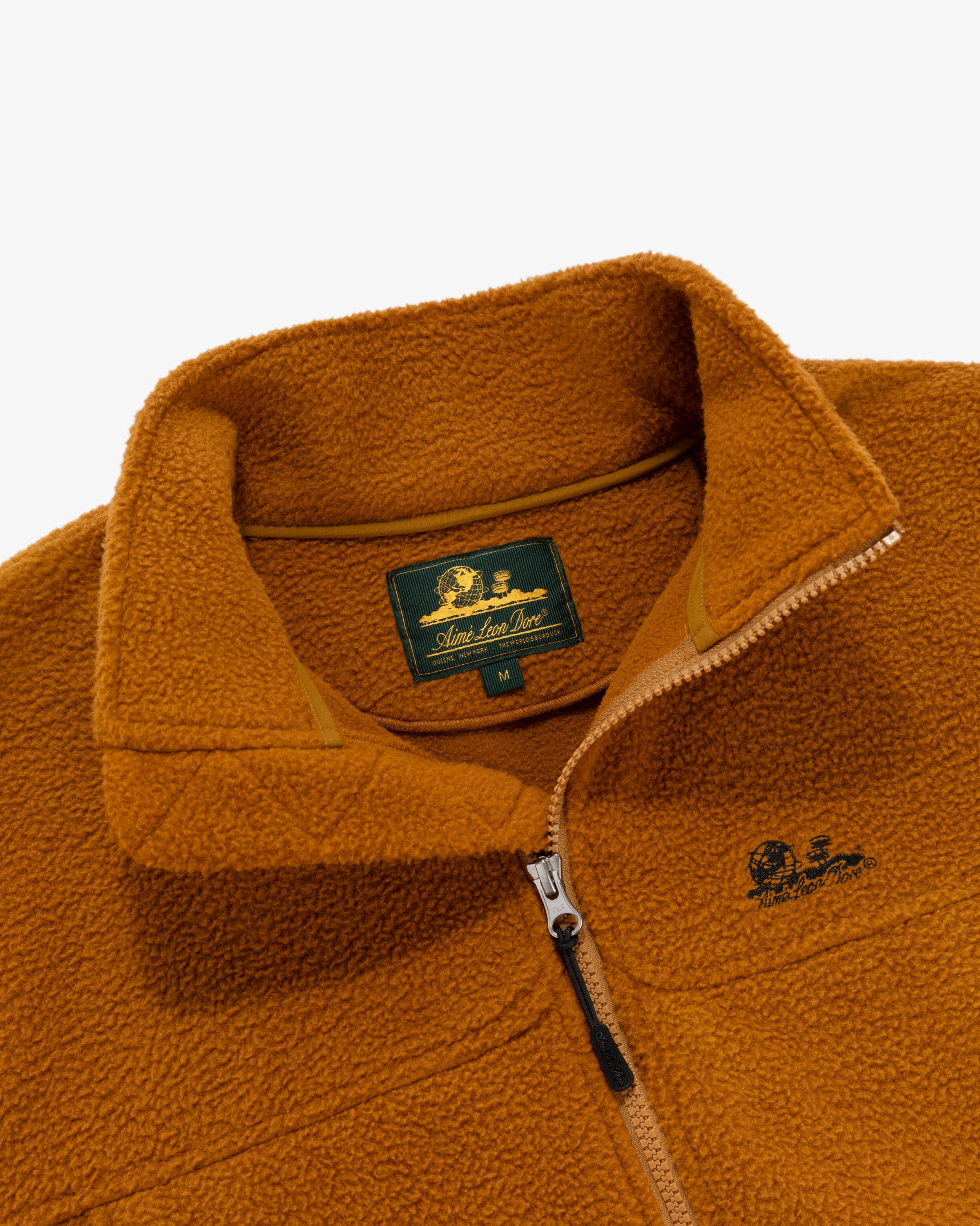 Aime Leon Dore ALD Full-Zip Deep Pile Fleece Jacket in Laurel Oak