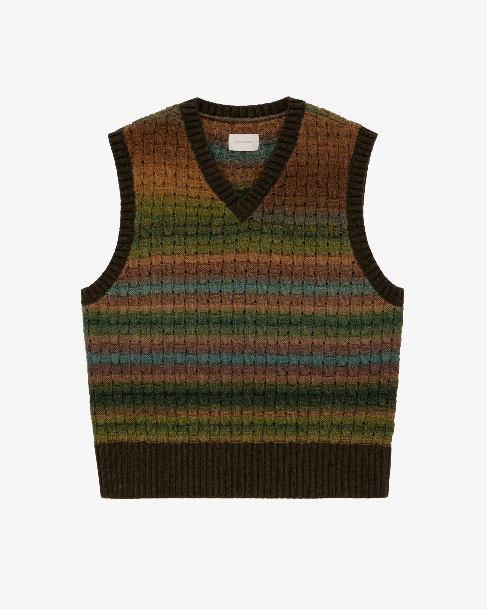 Gradient Basketweave Knit Vest