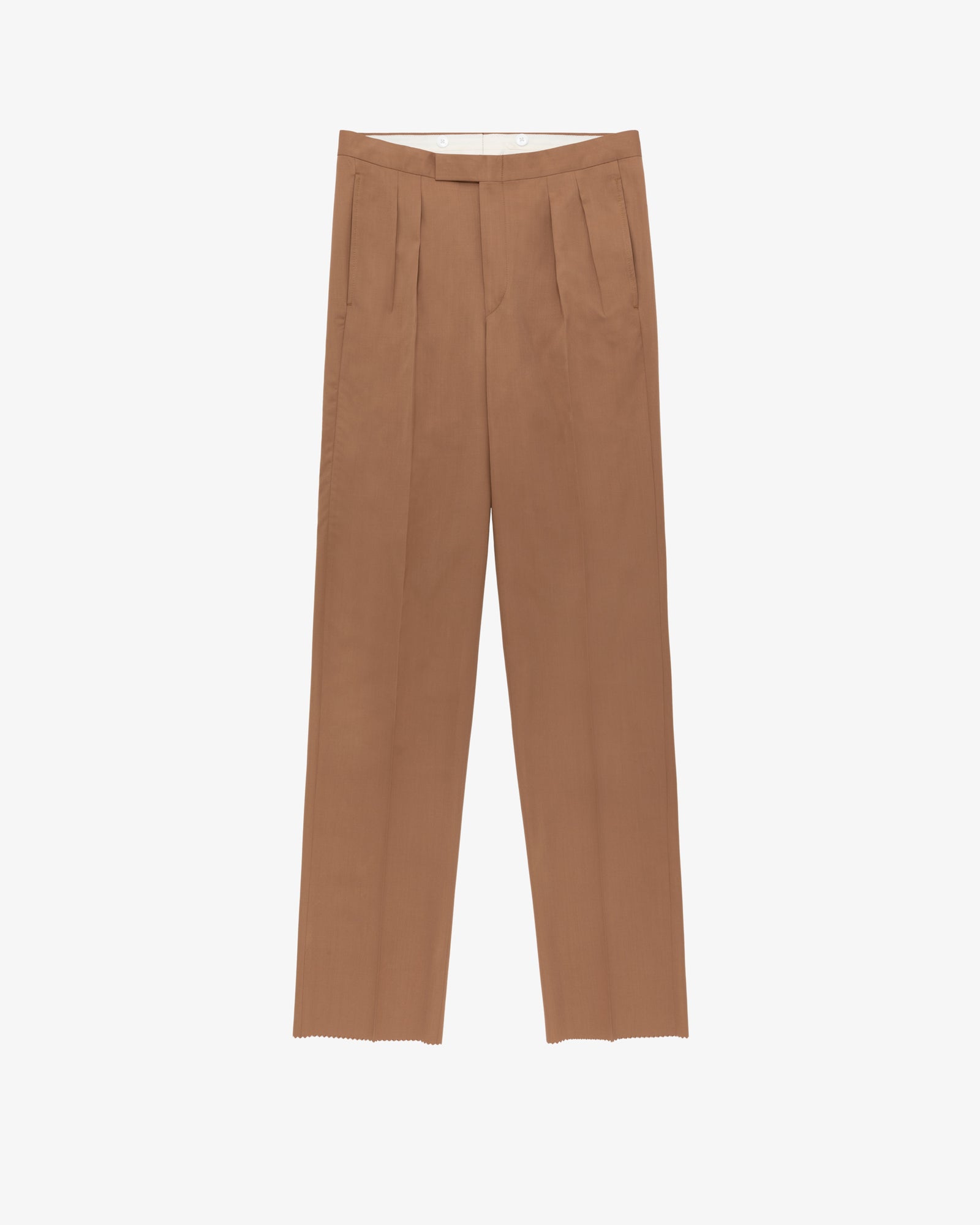 SUPER FINE TROPICAL WOOL SLACKS IN TOP BROWN  Shop Boswell