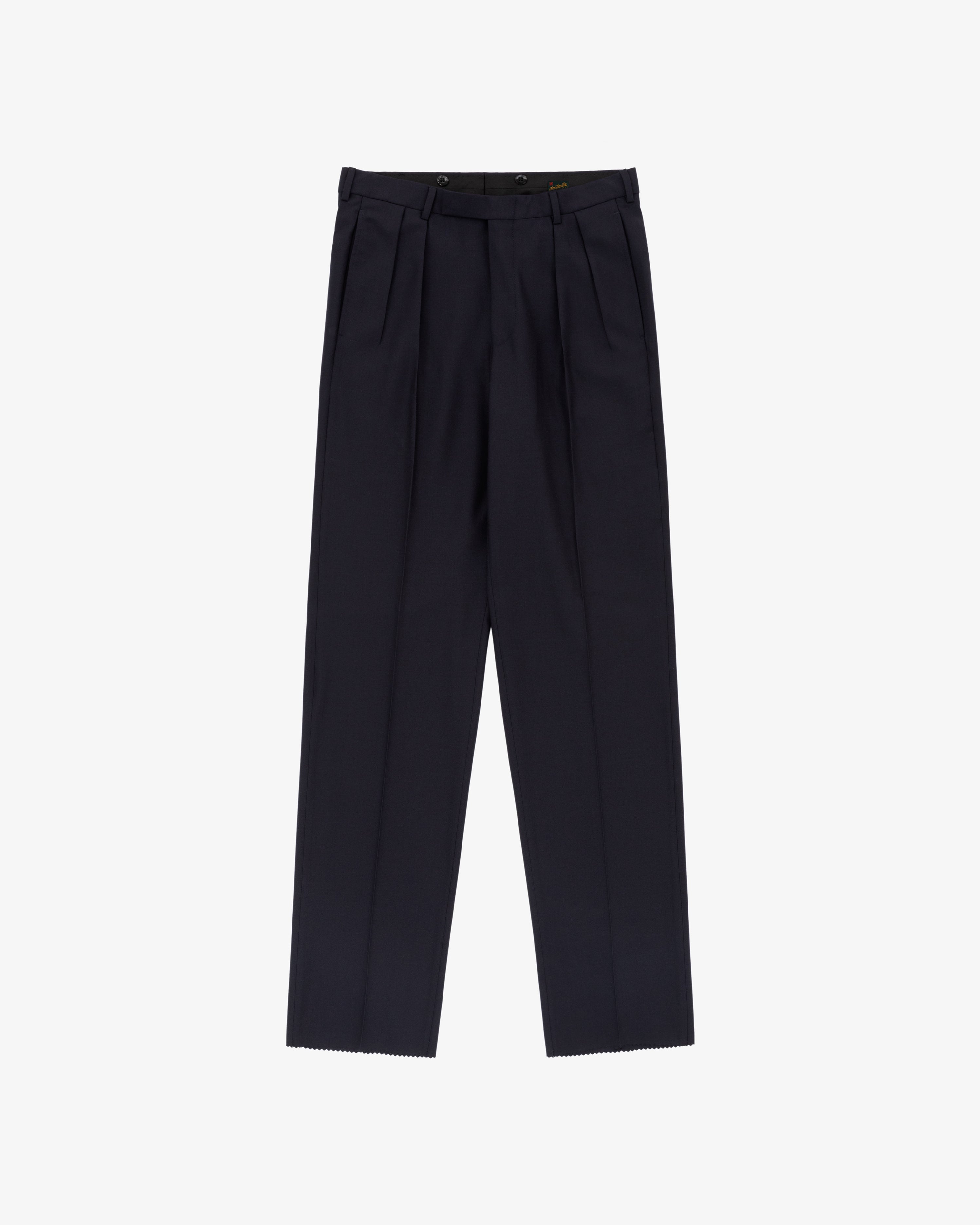Black tropical wool tailored trousers