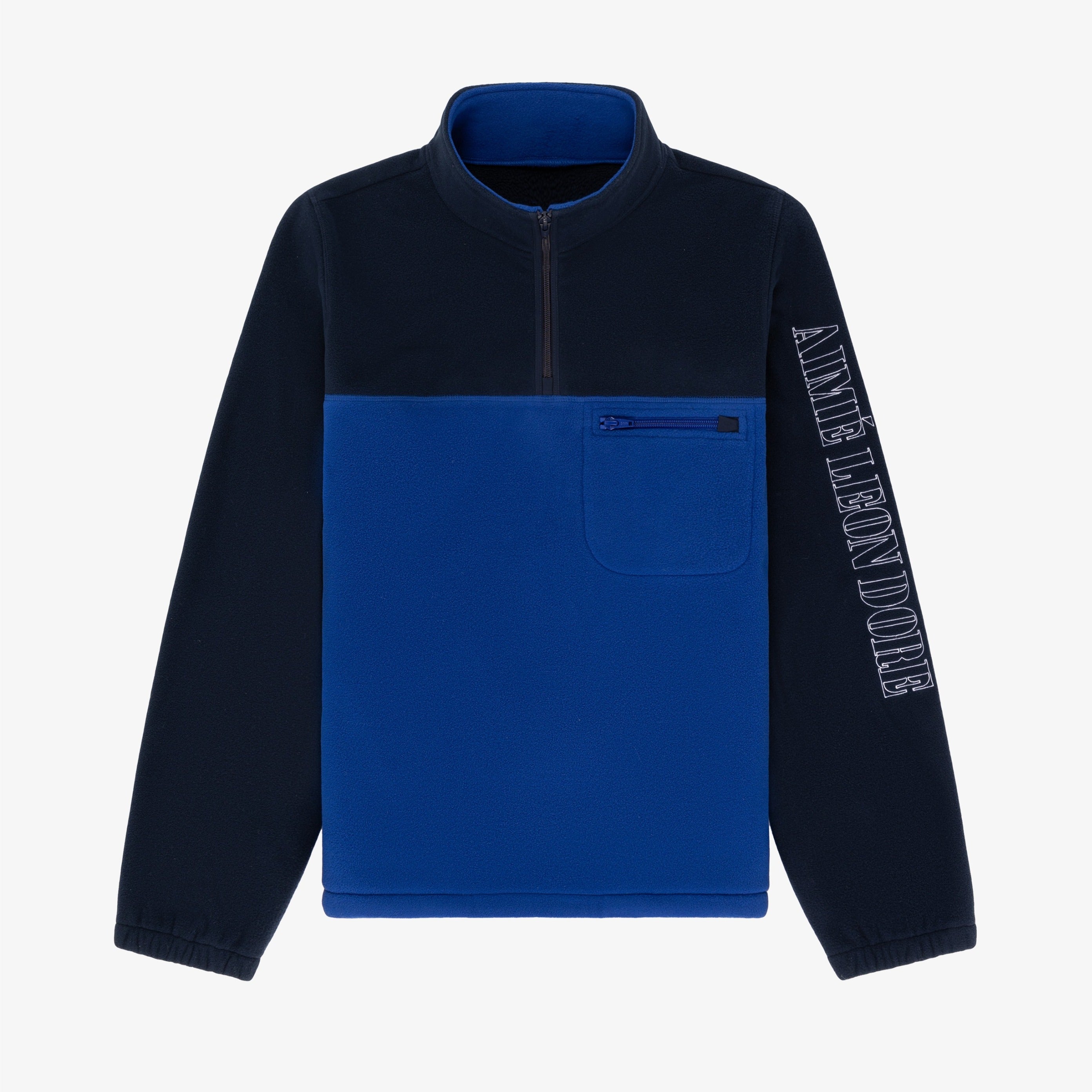 Colorblock Quarter Zip Fleece Pullover