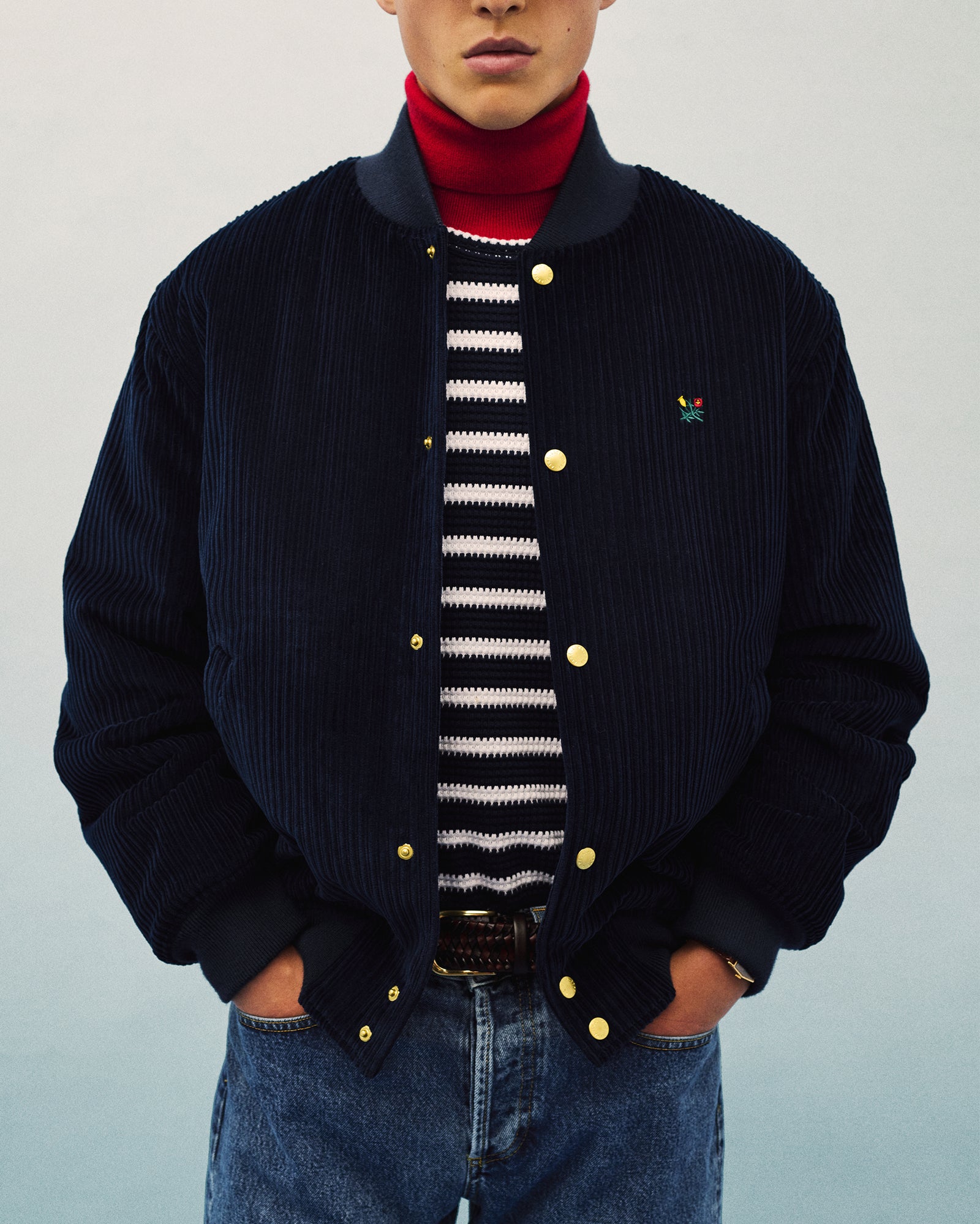 Corduroy Crest Varsity Jacket