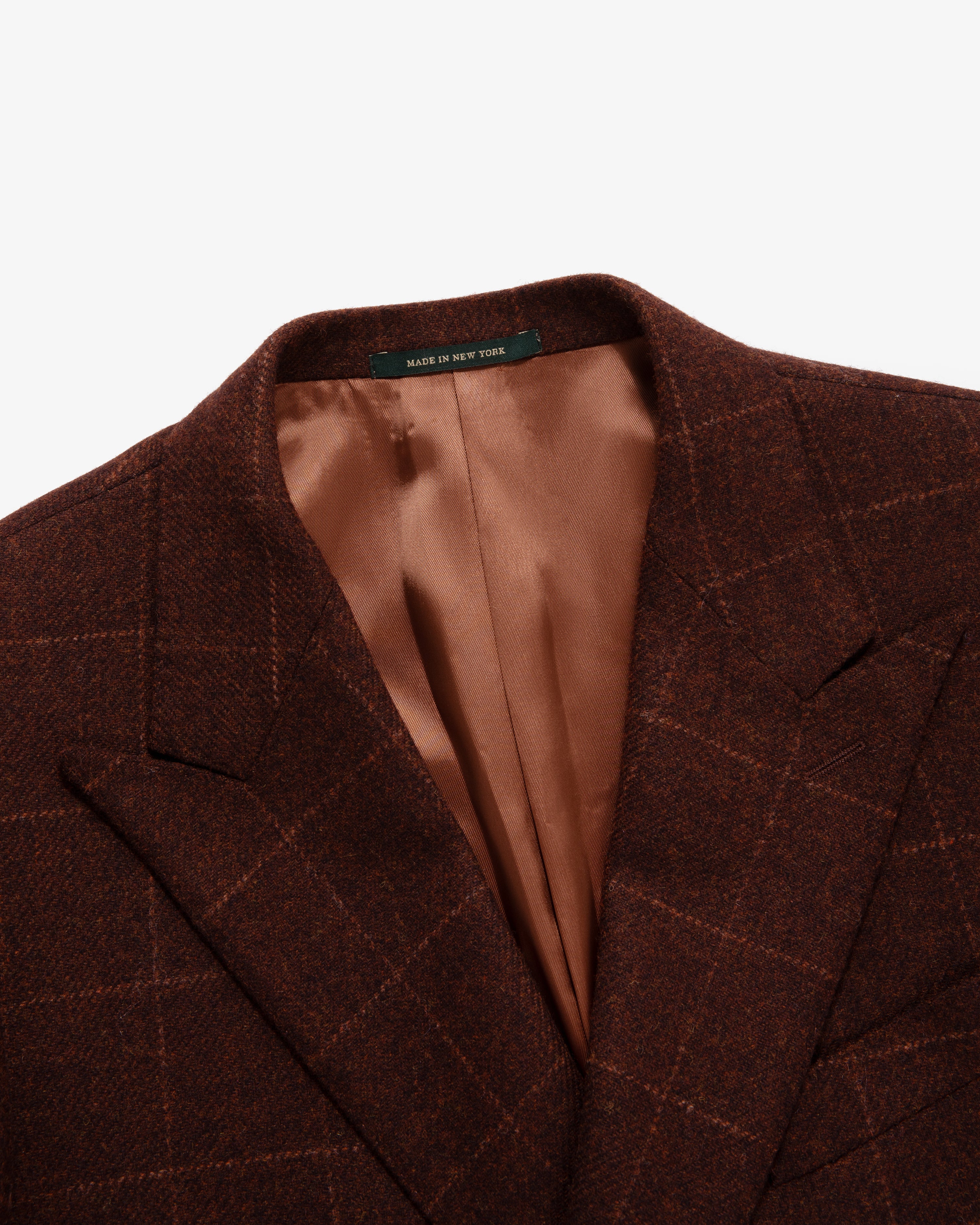 Double-Breasted Windowpane Suit Jacket