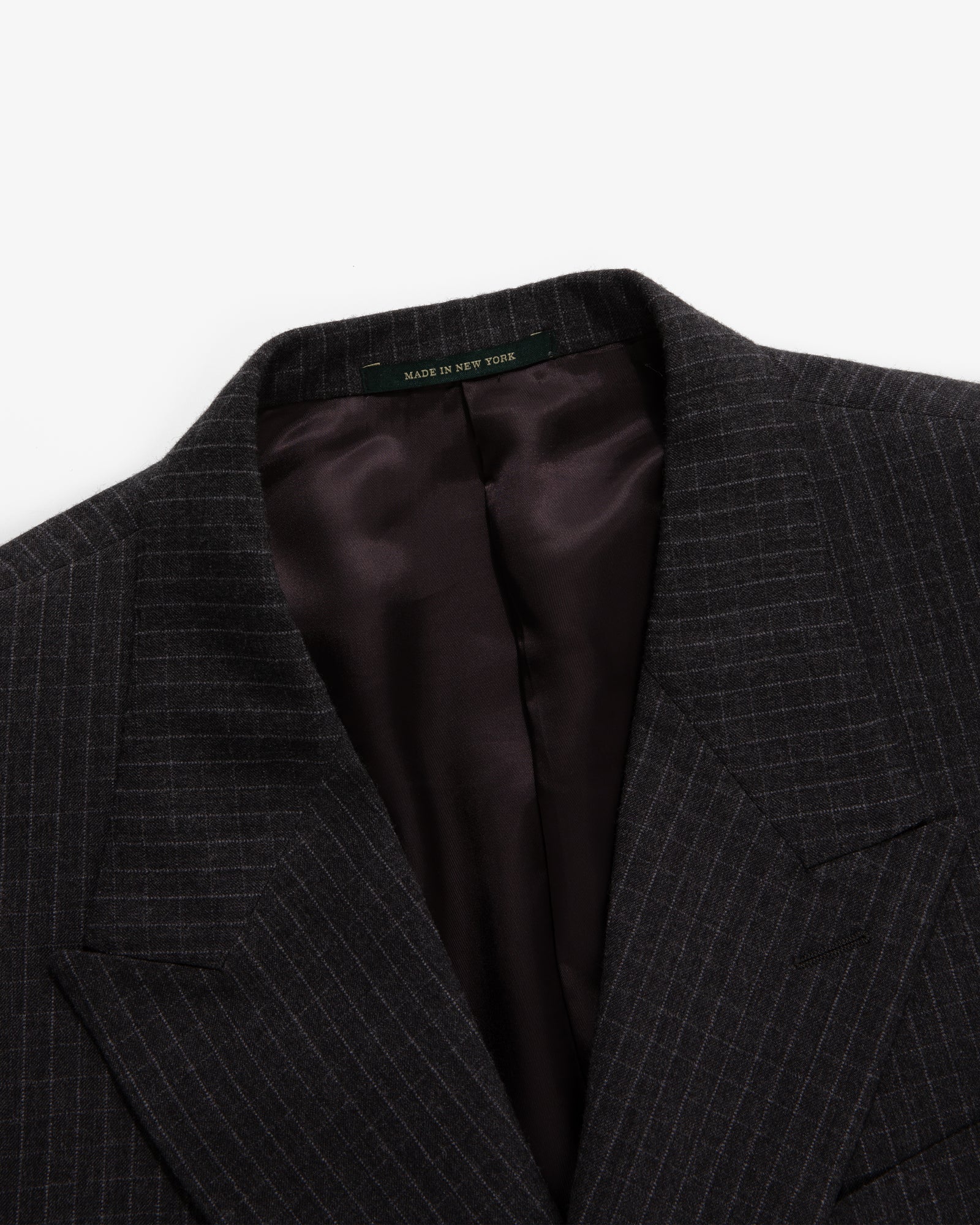 Double-Breasted Ripstop Wool Suit Jacket