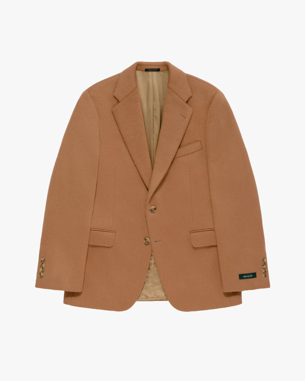 Single-Breasted Wavy Wool Suit Jacket