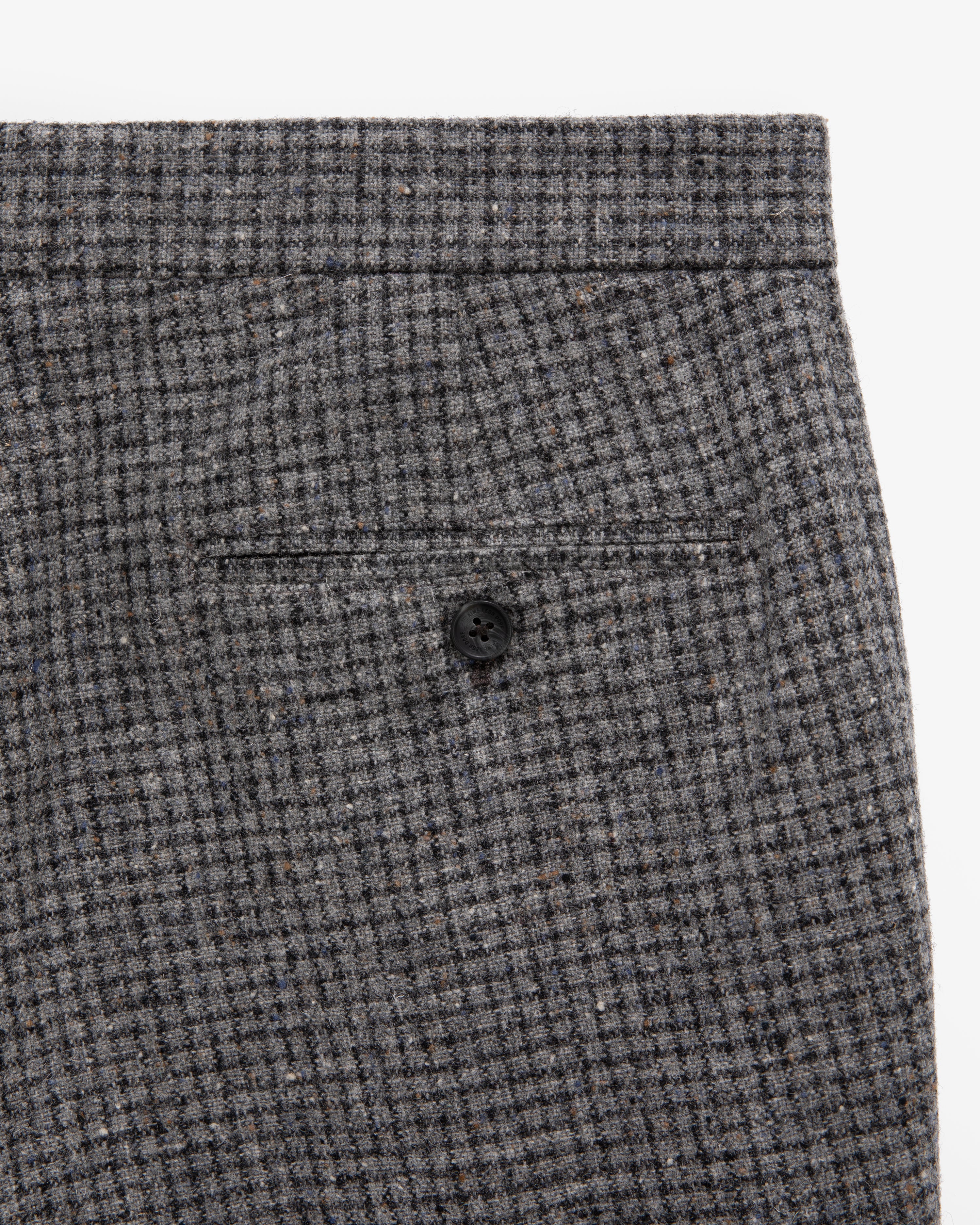 Single Pleated Check Wool Trouser