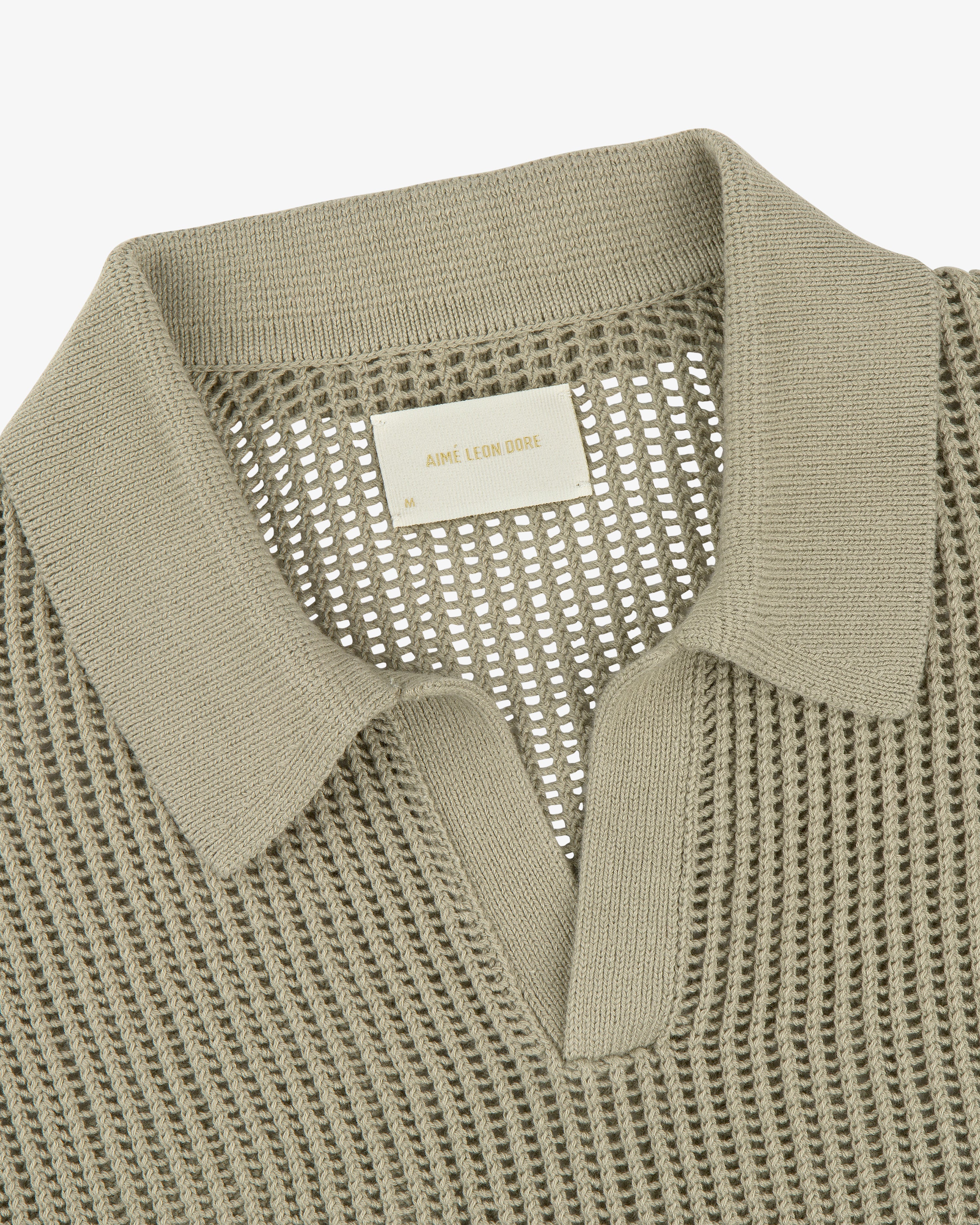 Long-Sleeve Mesh Knit Polo